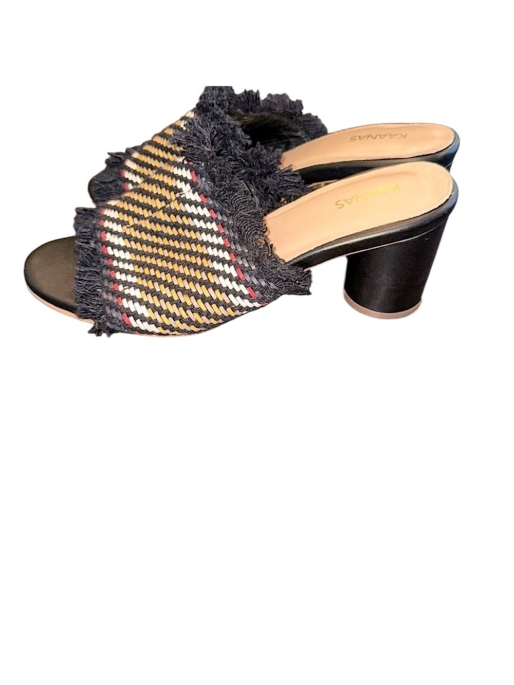 Kaanas by Johnny Was Black multicolor Woven Mules size 6
